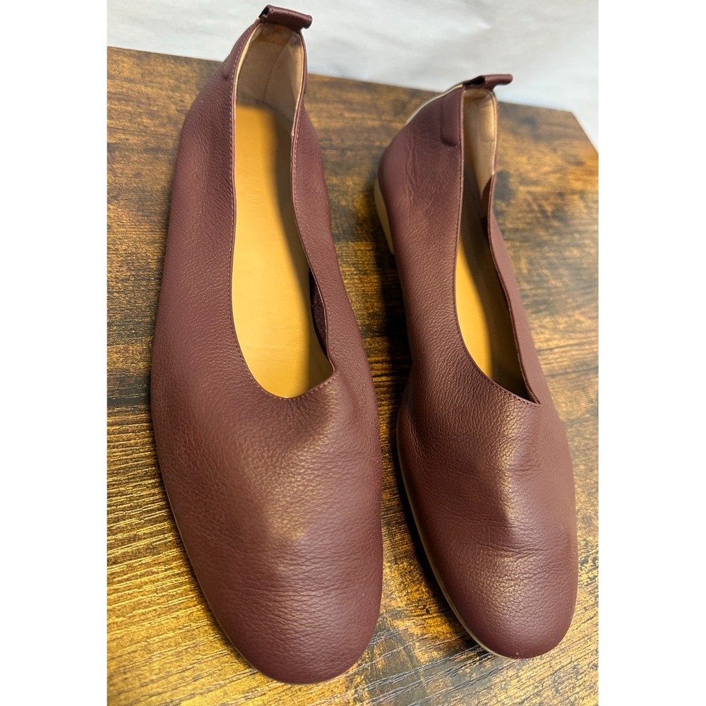 Everlane The Day Glove Burgundy Leather Ballet Flats Womens Size 10 Shoes Italy - Picture 3 of 10